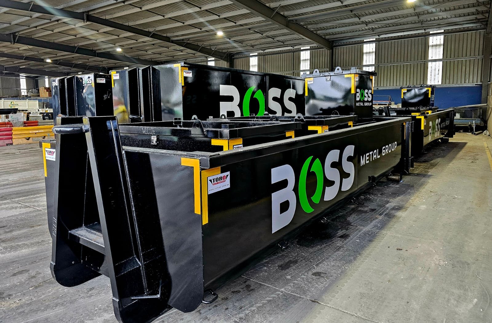 Heavy machinery in industrial warehouse